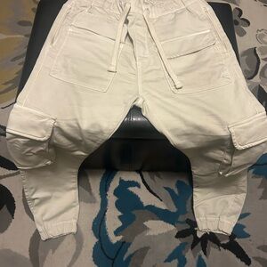 Cream Cargo Jogger Pants